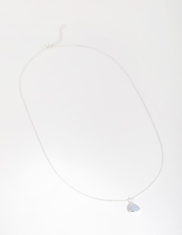 Sterling Silver Blue Lace Agate Facet Necklace