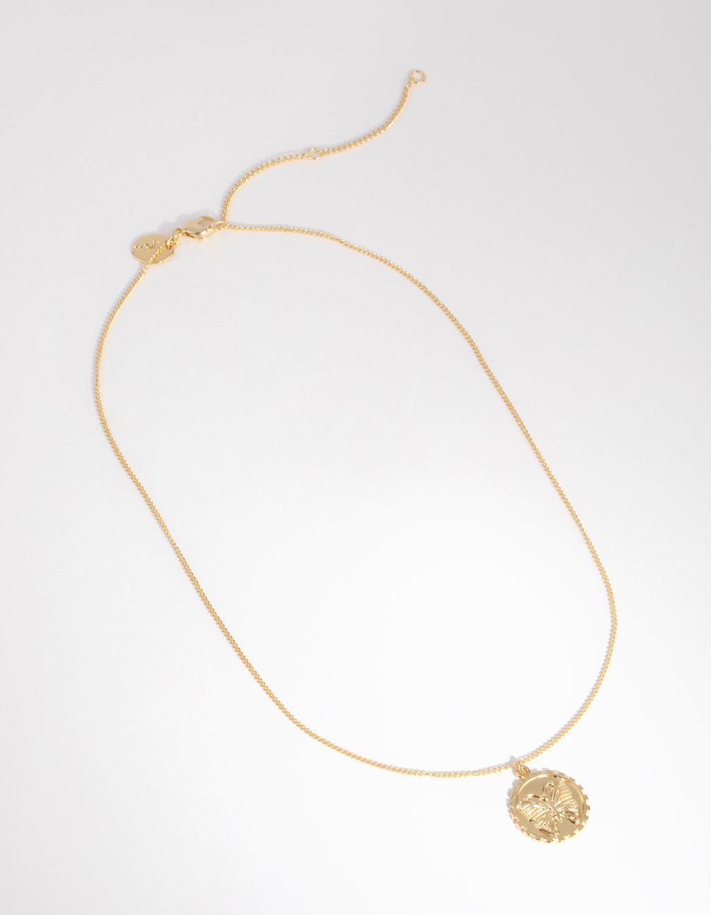 18ct Gold Plated Butterfly Coin Necklace