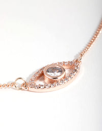 Rose Gold Plated Cubic Zirconia Evil Eye Necklace - link has visual effect only