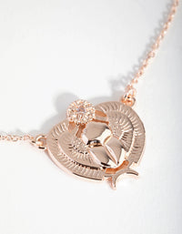 Rose Gold Plated Cubic Zirconia Scarab Beetle Necklace - link has visual effect only