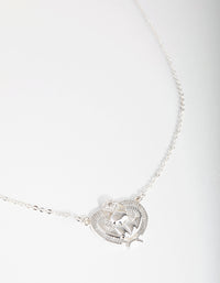 Silver Plated Cubic Zirconia Scarab Beetle Necklace - link has visual effect only
