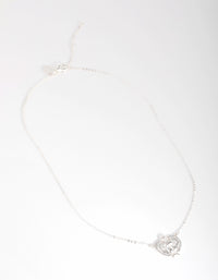 Silver Plated Cubic Zirconia Scarab Beetle Necklace - link has visual effect only