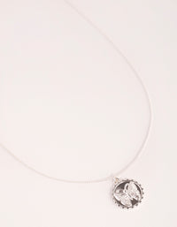Silver Plated Butterfly Coin Necklace - link has visual effect only