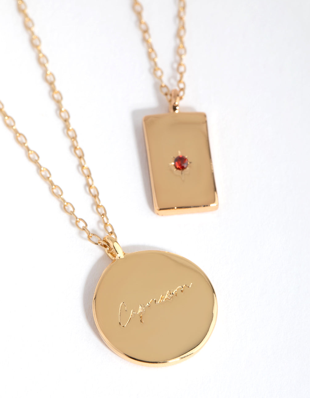 18ct Gold Plated Cubic Zirconia Capricorn Necklace Set