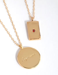 18ct Gold Plated Cubic Zirconia Capricorn Necklace Set - link has visual effect only