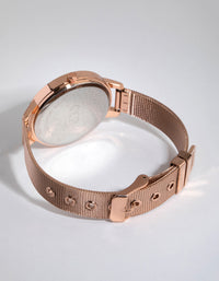 Rose Gold Romantic Flower Mesh Strap Watch - link has visual effect only