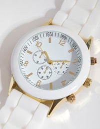 White Sport Silicon Strap Watch - link has visual effect only