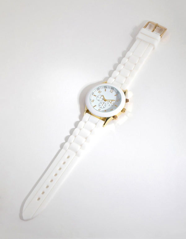 White Sport Silicon Strap Watch