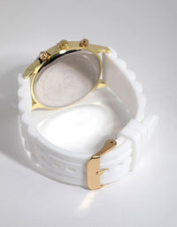 White Sport Silicon Strap Watch - link has visual effect only