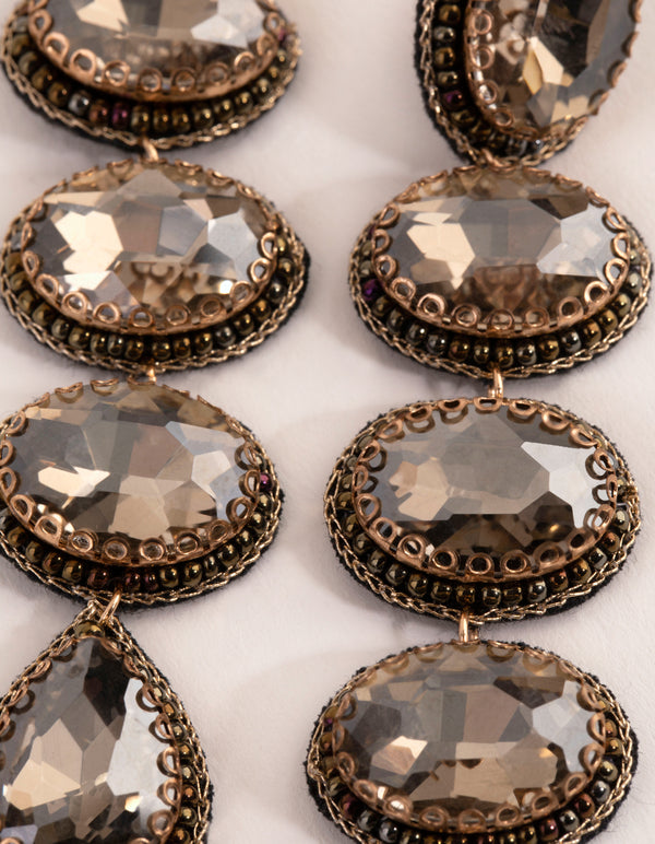 Statement Oval Drop Earrings