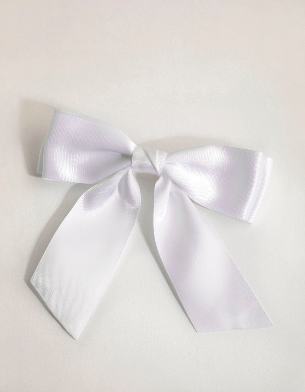 White Ribbon Bow Clip