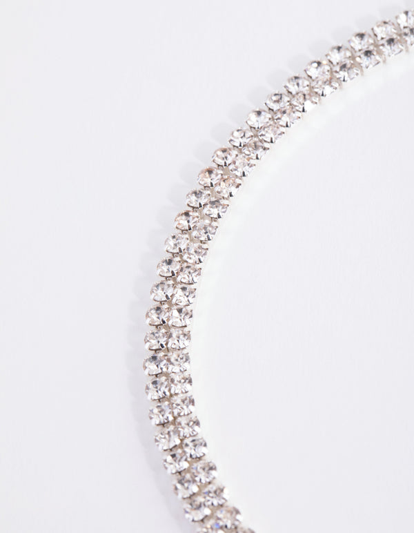 Silver Diamante Waist Belt