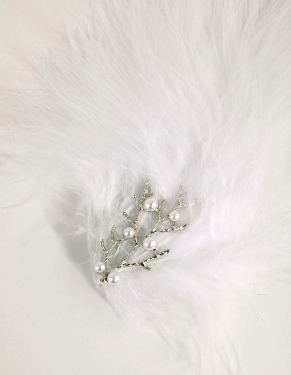 Statement Branch & Feather Clip