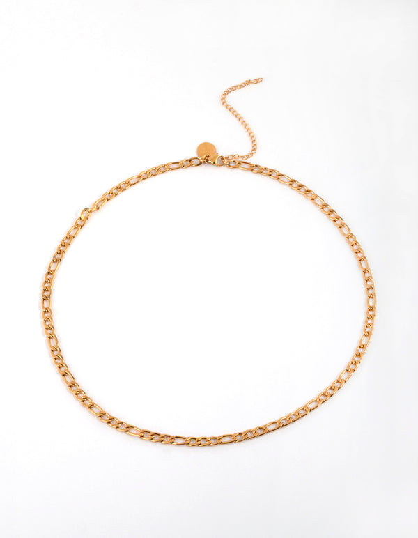 Gold Plated Surgical Steel Figaro Necklace