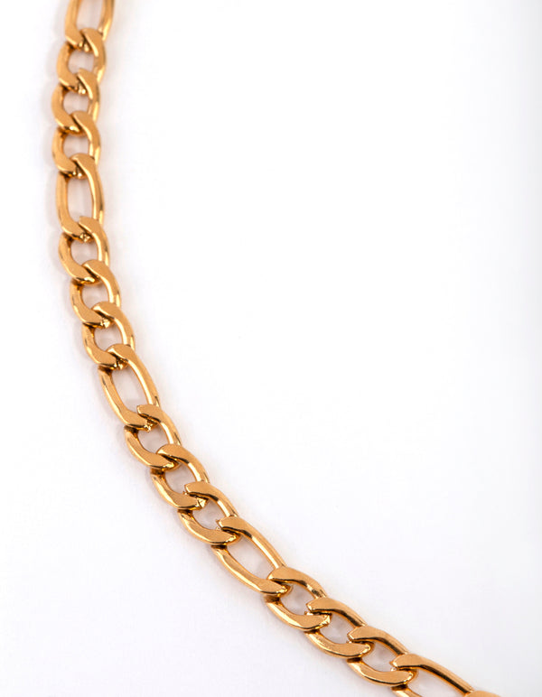 Gold Plated Surgical Steel Figaro Necklace