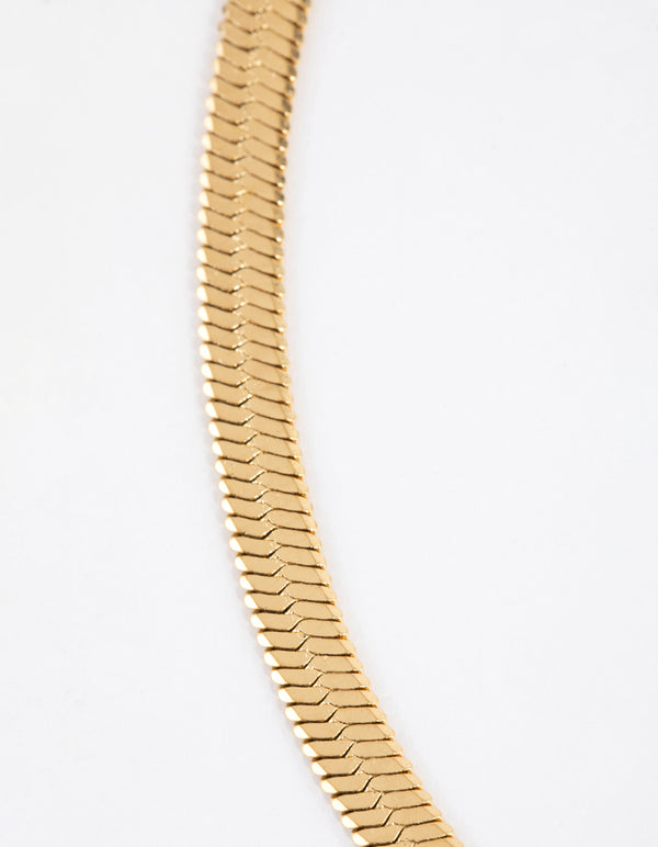 Gold Plated Surgical Steel Herringbone Necklace