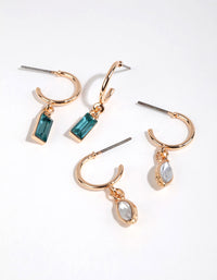 Gold Mixed Shape Hoop Earring Pack - link has visual effect only