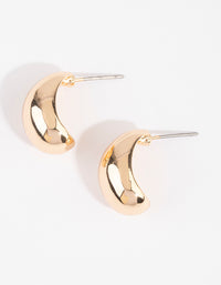 Gold Chubby Huggie Earrings - link has visual effect only
