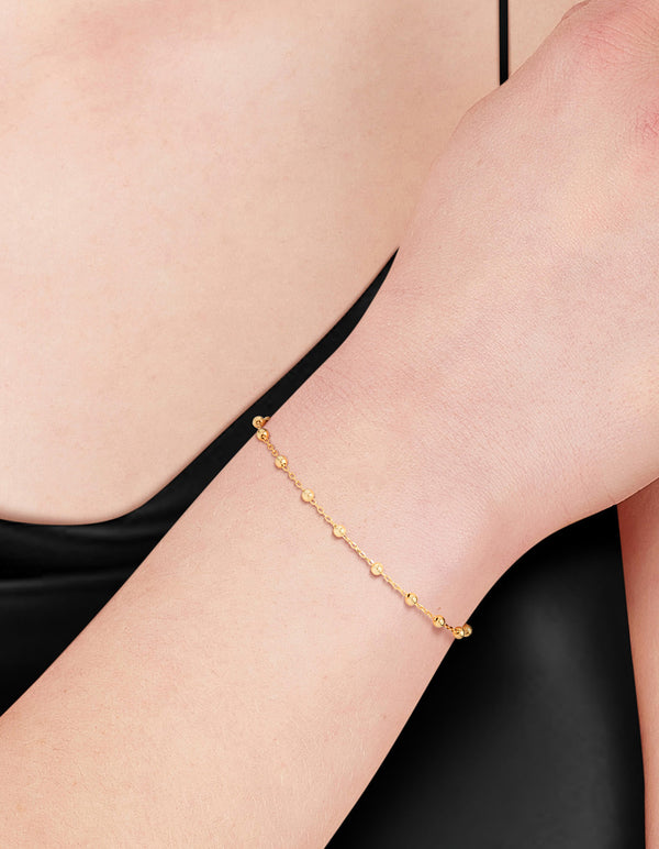 Gold Plated Sterling Silver Ball Chain Bracelet or Anklet