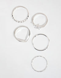 Silver Cubic Zirconia Butterfly Ring Pack - link has visual effect only