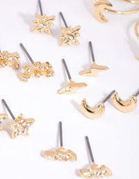 Gold Diamante Celestial Earring & Ring Pack - link has visual effect only