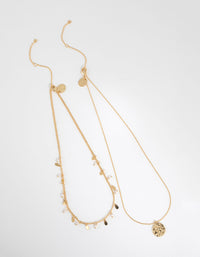 Gold Plated Freshwater Pearl & Molten Necklace Set - link has visual effect only