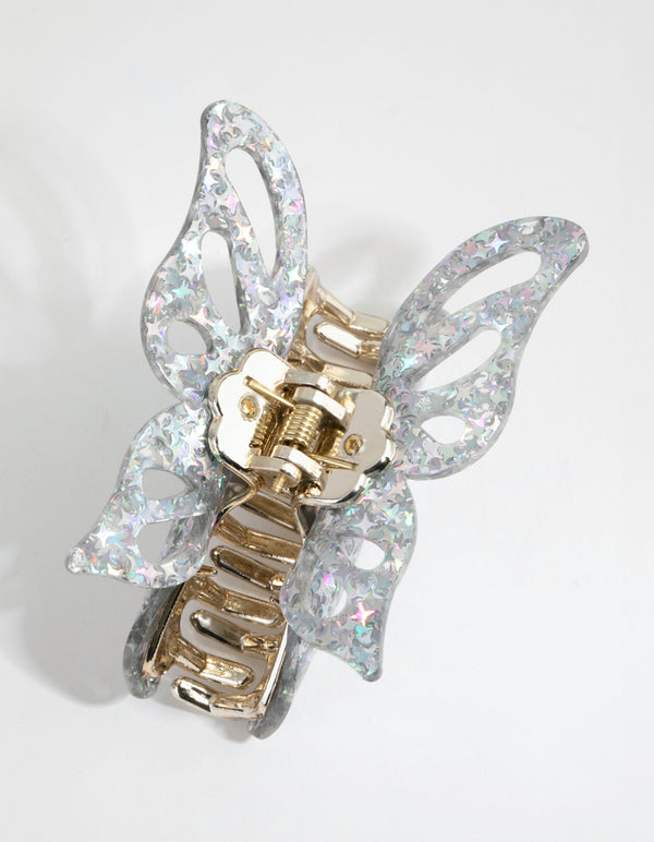 Glitter Acrylic Butterfly Claw