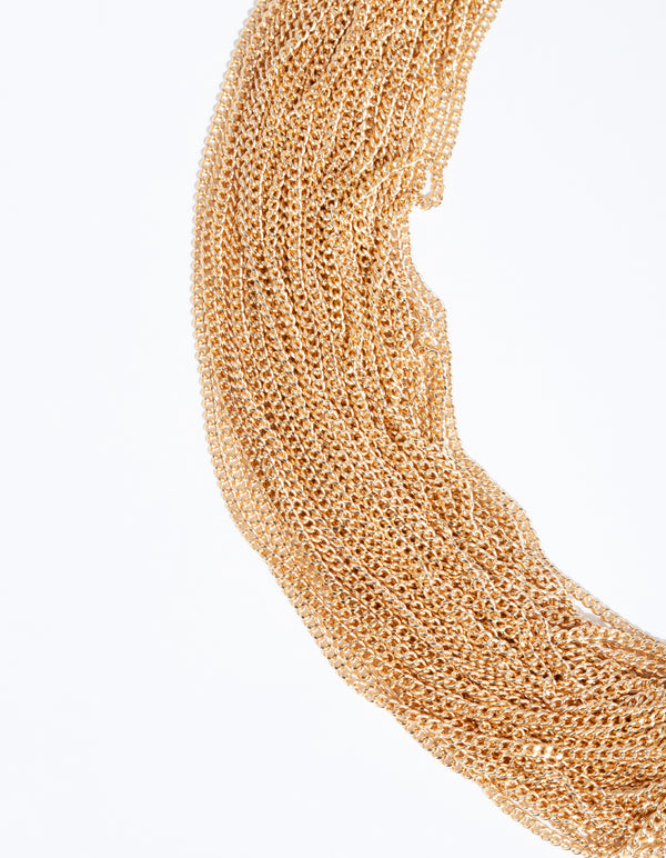 Gold Layered Slinky Chain Necklace