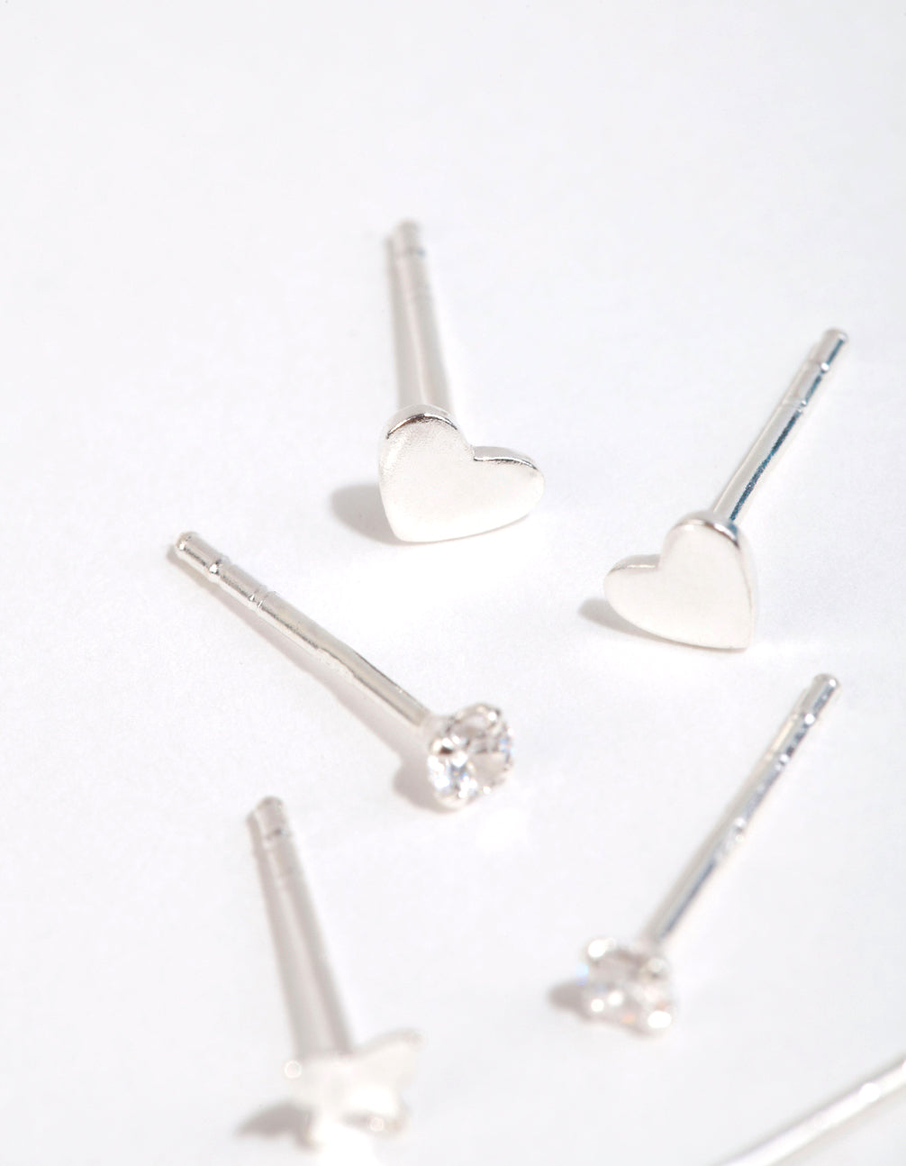 Sterling Silver Heart & Butterfly Stud Earring Pack