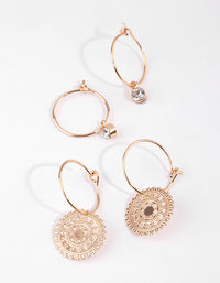 Gold Diamante Hoop Earring Set - link has visual effect only