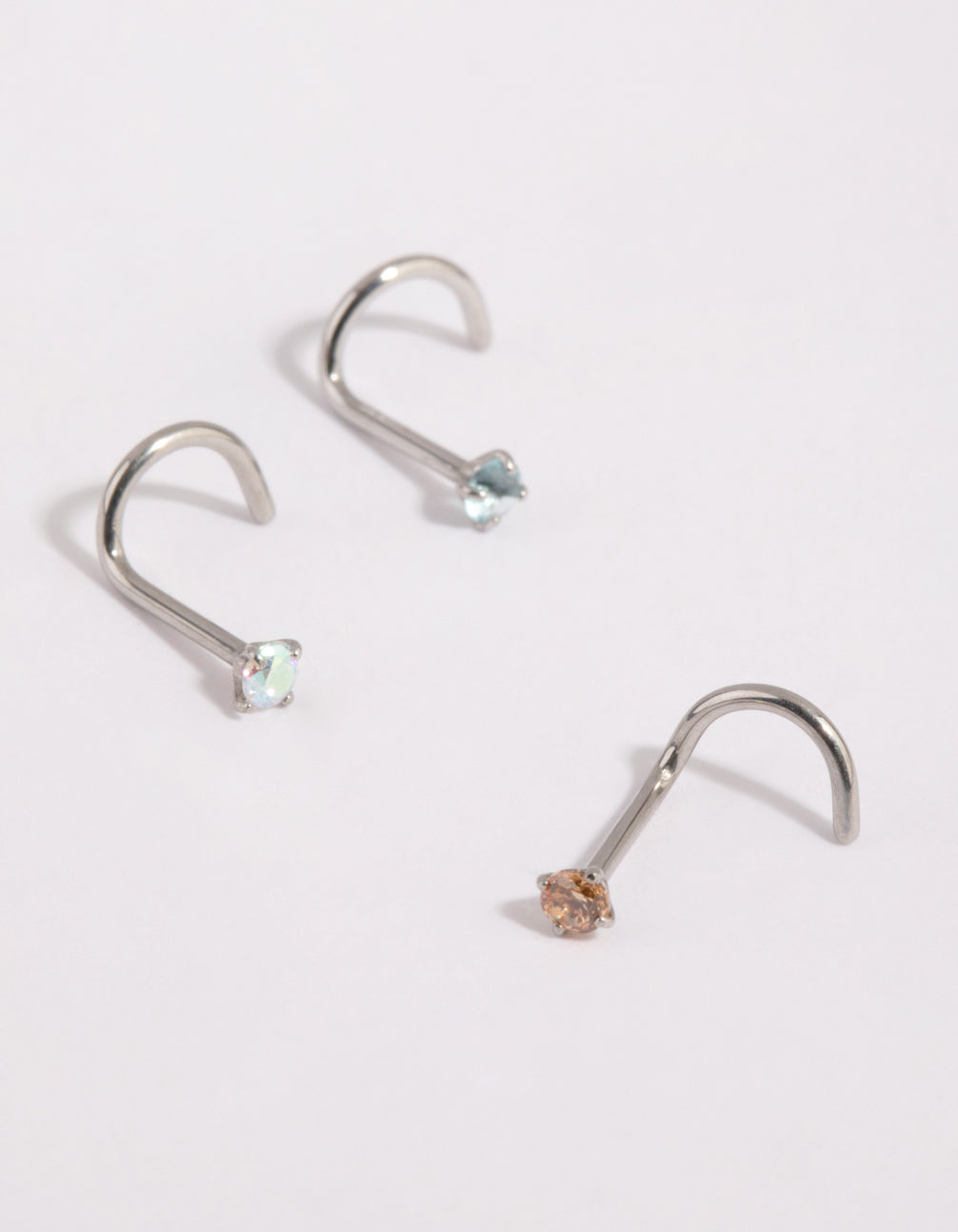 Surgical Steel Light Stone Nose Stud Pack