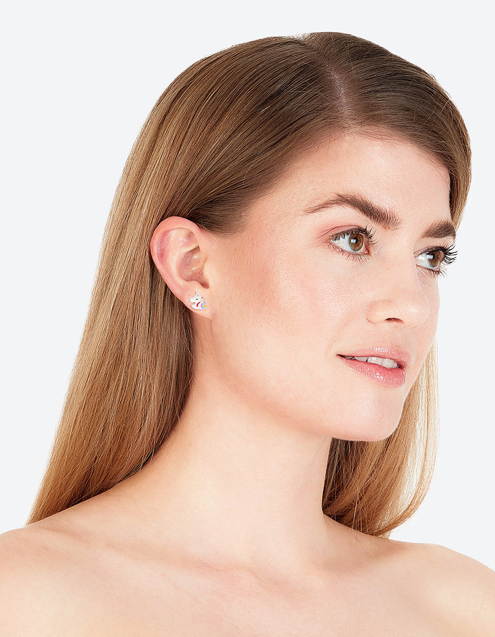 Silver Unicorn Stud Earrings
