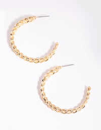 Gold Textured Hoop Earrings - link has visual effect only