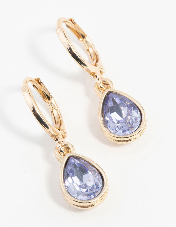 Purple Dainty Huggie Earrings