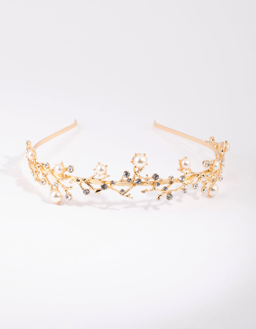Gold Diamante & Pearl Alice Band