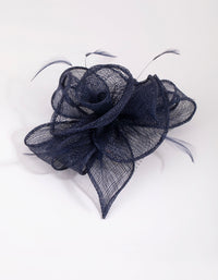 Navy Flower & Feather Comb - link has visual effect only