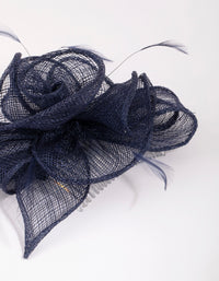 Navy Flower & Feather Comb - link has visual effect only