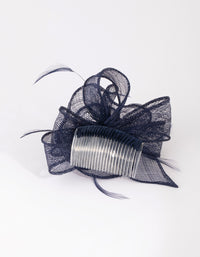 Navy Flower & Feather Comb - link has visual effect only