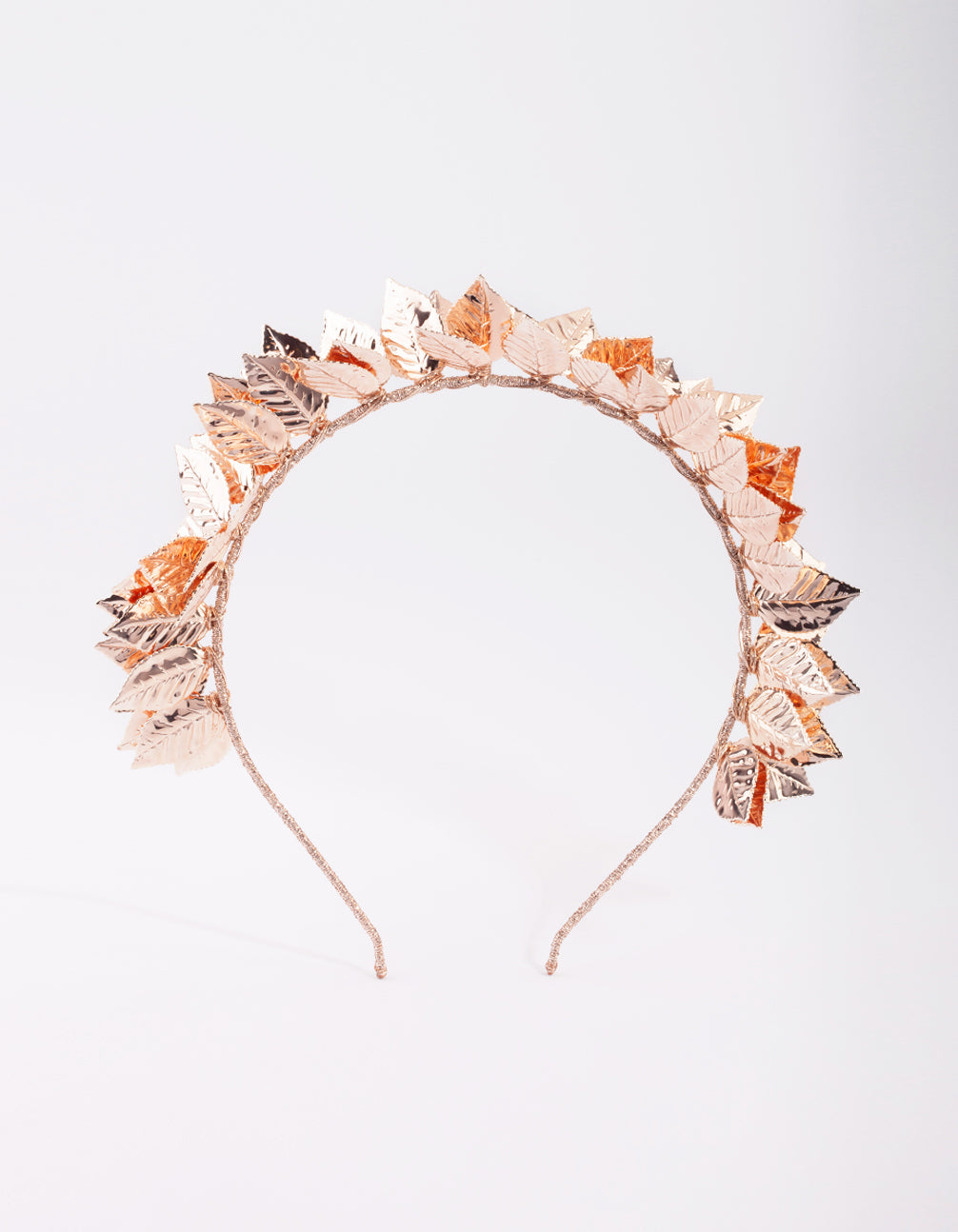 Rose Gold Fanned Leaf Alice Band