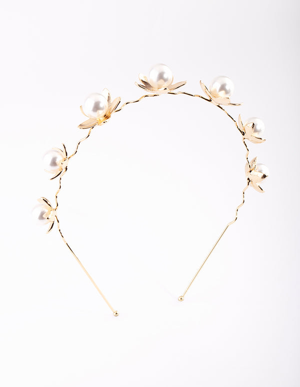 Gold Pearl Headband