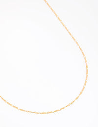 Gold Plated Long Figaro Necklace - link has visual effect only