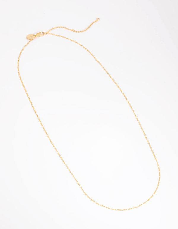 Gold Plated Long Figaro Necklace