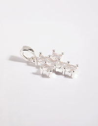 Silver Plated Cubic Zirconia Cross Charm - link has visual effect only