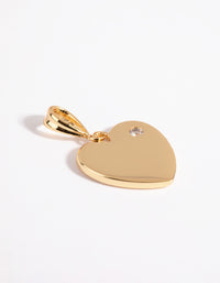 Gold Plated Diamante Heart Charm - link has visual effect only