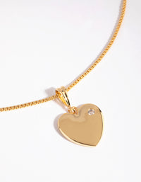 Gold Plated Diamante Heart Charm - link has visual effect only