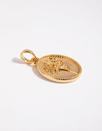 Gold Plated Vintage Flower Charm - link has visual effect only