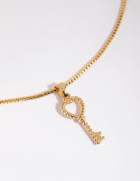 Gold Plated Twisted Key Charm - link has visual effect only