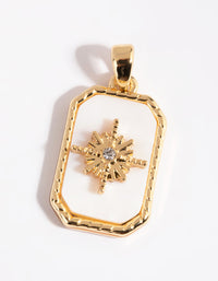 Gold Plated Shell Inlay Charm - link has visual effect only