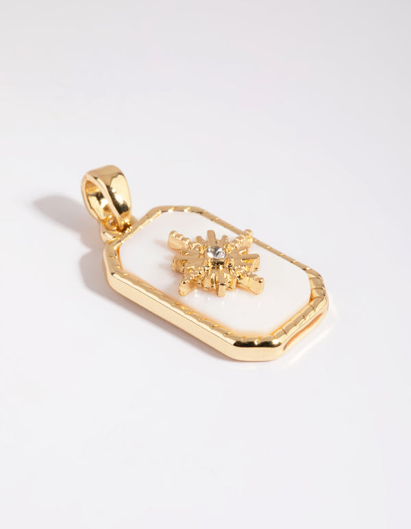 Gold Plated Shell Inlay Charm