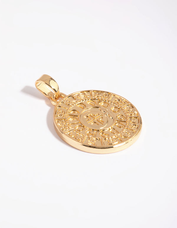 Gold Plated Aztec Coin Charm